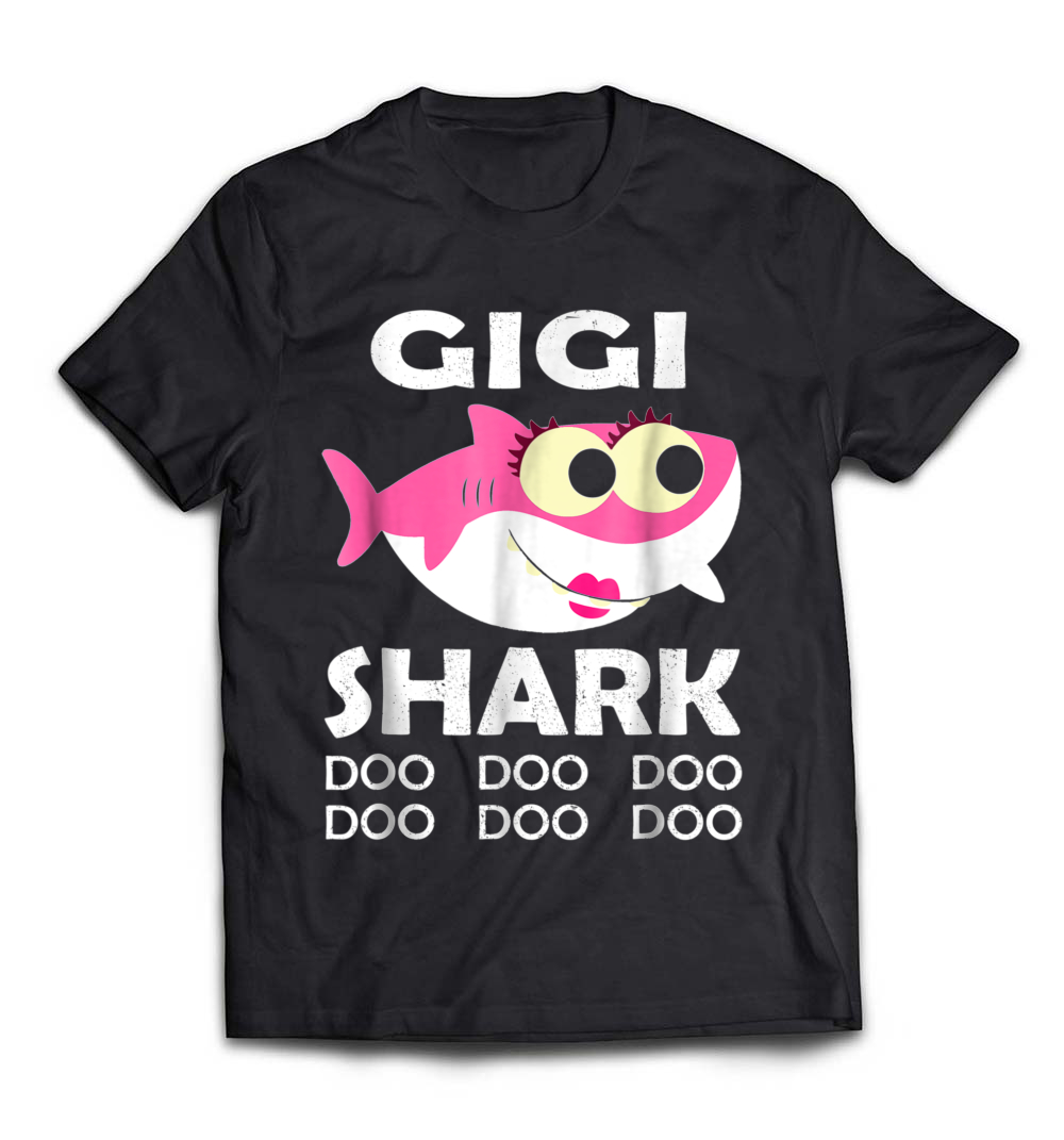 B07HPJNTV5_Black_Org_Gigi Shark T-Shirt Gift Family Shark Halloween Christmas Tee_resize